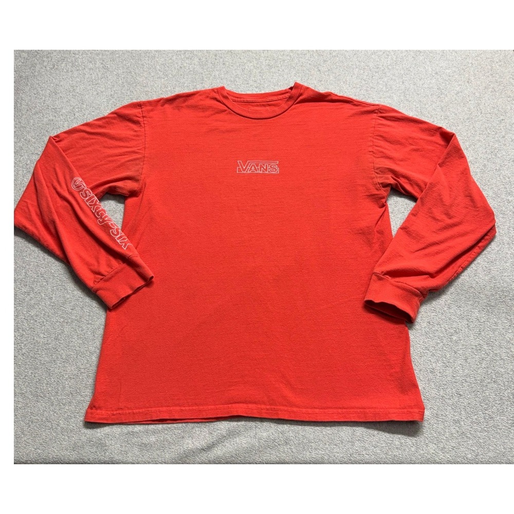 Vans Mens M Red Long Sleeve Graphic T Shirt Off The Wall Since 66 Skate Retro